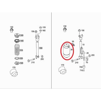 Original Mercedes-Benz Luftfederung Luftfeder Airmatic hinten ML ML-Klasse W164 164 A1663200325
