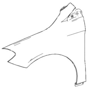 Original Mercedes-Benz Kotflügel vorne links B-Klasse W242 A2428800118