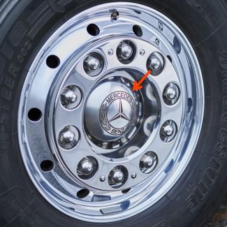 Original Mercedes-Benz Radnabenabdeckung mit historischem Stern Edelstahl für 22,5" Felgen B67520041 