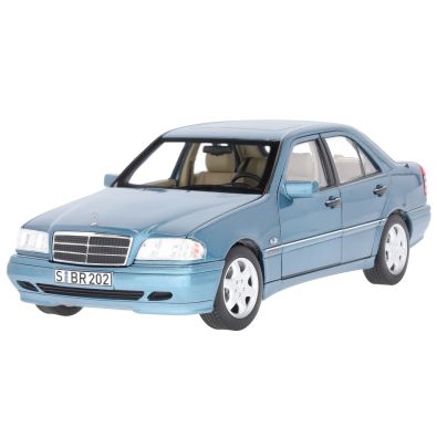 Original Mercedes-Benz Modellauto C-Klasse W202 aquamarinblau 1:18 B66040704