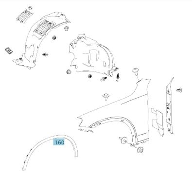 Original Mercedes-Benz Abdeckung Kotflügel GLC 253 A2538850622