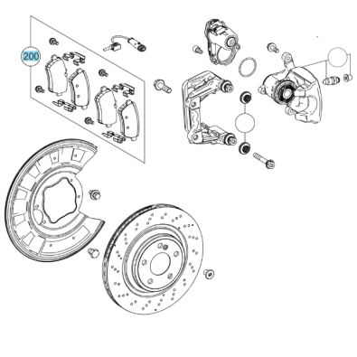 Original Mercedes-Benz Teilesatz Bremsbelag Hinterachse SL 231 A0084203420