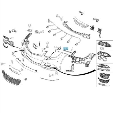 Original Mercedes-Benz Befestigungsschiene rechts C-Klasse 204 A2048810806