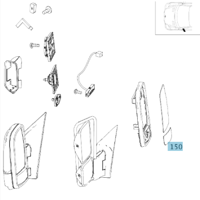 Original Mercedes-Benz Spiegelglas links unten Sprinter 906 A0028111933