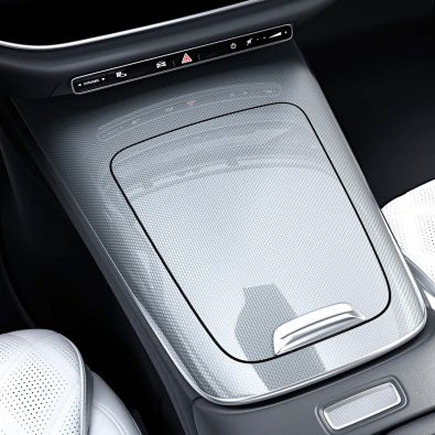 Original Mercedes-Benz Mittelkonsole Metall-Mischgewebe silber hell E-Klasse 214 