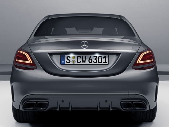 Diffusor für Mercedes C-klasse W205 vor Facelift schwarz - bei