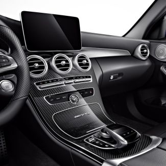 Original Mercedes-Benz AMG Mittelkonsole Carbon glänzend mit Ausschnitt für Analoguhr C-Klasse 205 A2056803801