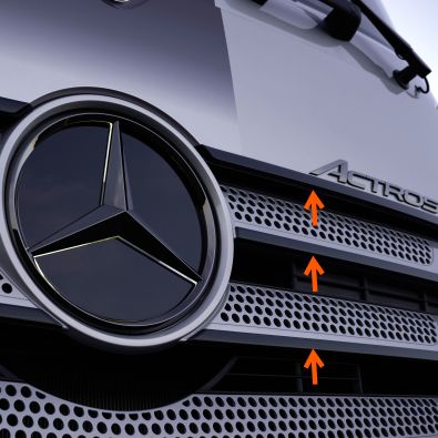 Original Mercedes-Benz Edelstahlzierleisten-Set schwarz hochglanz lackiert Actros 4 5 B67520321