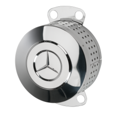 Original Mercedes-Benz Edelstahl-Hinterachskappe für Achse HL6/HL8 (Stahlfelge) poliert B67520609