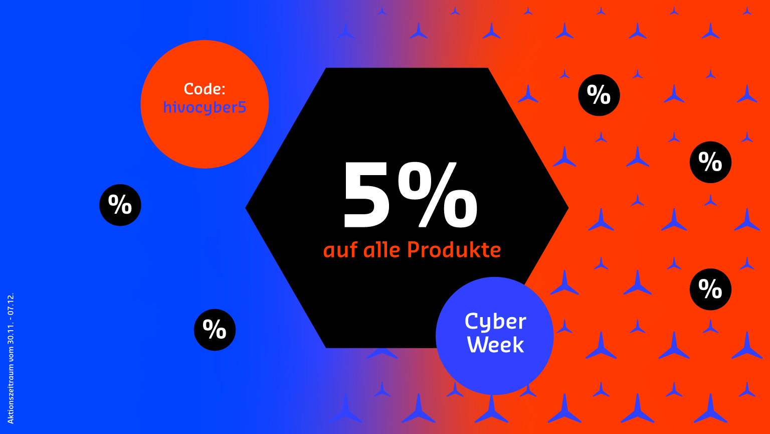 Cyber Week vom 30.11. — 07.12. mit 5% Rabatt auf alle Teile in unserem Shop